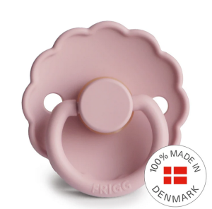 FRIGG Round Pacifier залъгалка каучук 6-18 месеца Daisy Latex Size 2 - Baby Pink