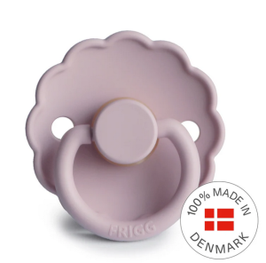 FRIGG Round Pacifier залъгалка каучук 6-18 месеца Daisy Latex Size 2 - Soft Lilac 