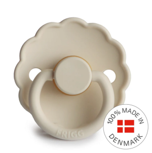 FRIGG Round Pacifier залъгалка каучук 6-18 месеца Daisy Latex Size 2 - Cream 