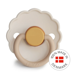 FRIGG Round Pacifier залъгалка каучук 6-18 месеца Daisy Latex Size 2 - Chamomile 
