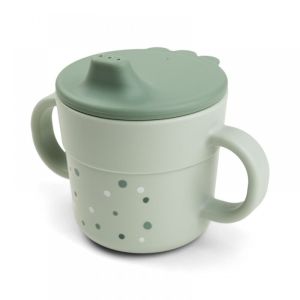 DONE BY DEER Чаша против разливане с дръжки Happy dots Green