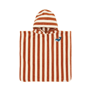 LITTLE DUTCH Детско плажно пончо Ocean World Brown Stripe